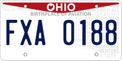 OH license plate FXA0188