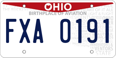 OH license plate FXA0191