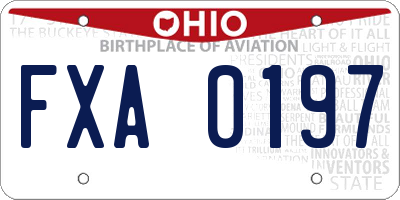 OH license plate FXA0197