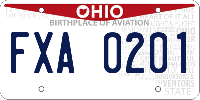OH license plate FXA0201