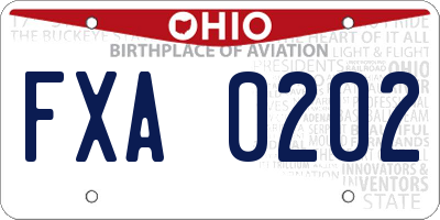 OH license plate FXA0202