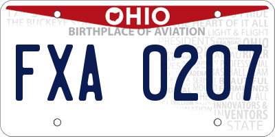 OH license plate FXA0207