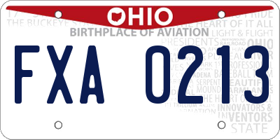 OH license plate FXA0213