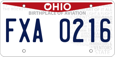 OH license plate FXA0216