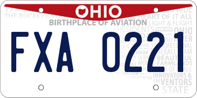 OH license plate FXA0221