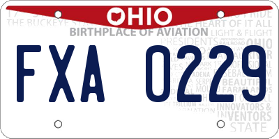 OH license plate FXA0229