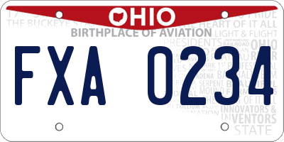 OH license plate FXA0234