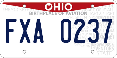 OH license plate FXA0237