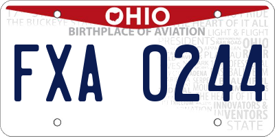 OH license plate FXA0244