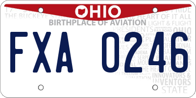 OH license plate FXA0246