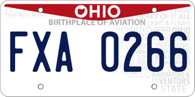 OH license plate FXA0266