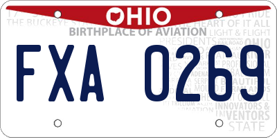 OH license plate FXA0269