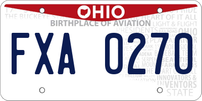 OH license plate FXA0270