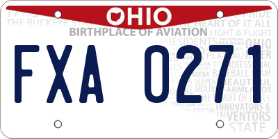 OH license plate FXA0271