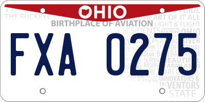 OH license plate FXA0275