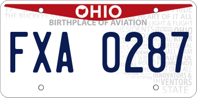 OH license plate FXA0287