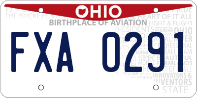 OH license plate FXA0291