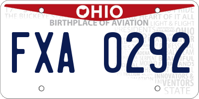 OH license plate FXA0292
