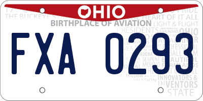 OH license plate FXA0293