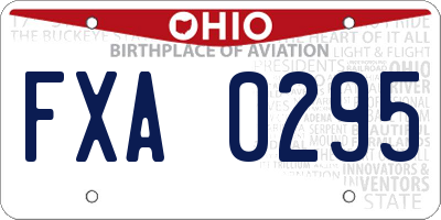 OH license plate FXA0295