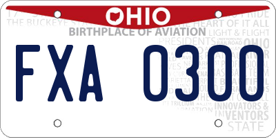 OH license plate FXA0300