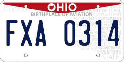OH license plate FXA0314
