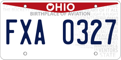 OH license plate FXA0327