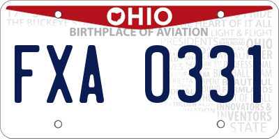 OH license plate FXA0331