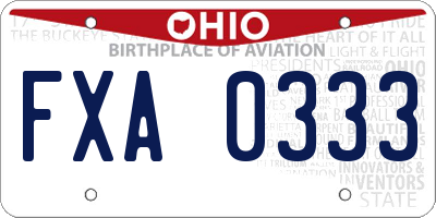 OH license plate FXA0333