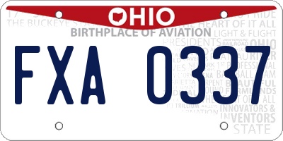 OH license plate FXA0337