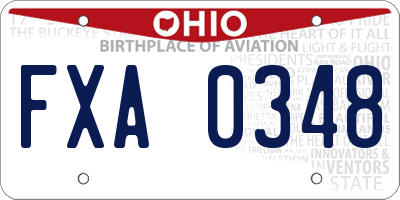 OH license plate FXA0348