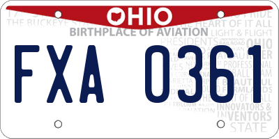 OH license plate FXA0361