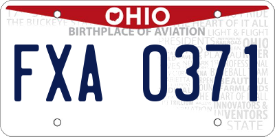 OH license plate FXA0371