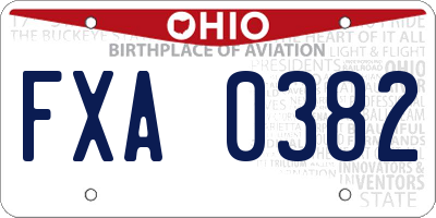 OH license plate FXA0382