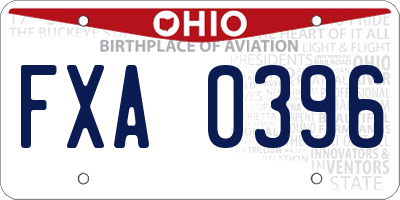 OH license plate FXA0396