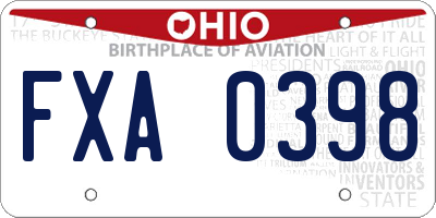 OH license plate FXA0398