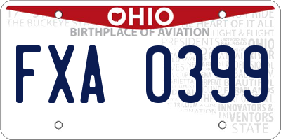 OH license plate FXA0399