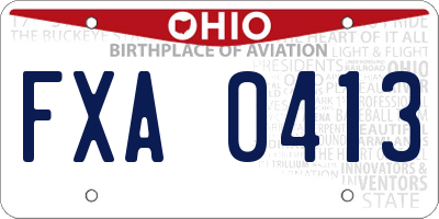 OH license plate FXA0413