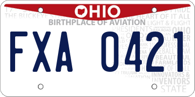 OH license plate FXA0421
