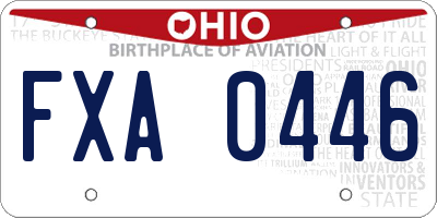 OH license plate FXA0446