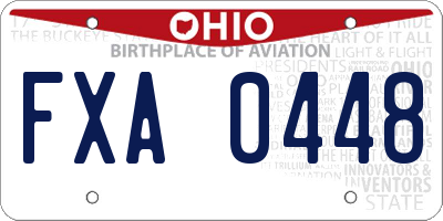 OH license plate FXA0448