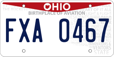 OH license plate FXA0467