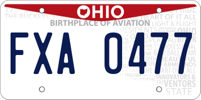 OH license plate FXA0477