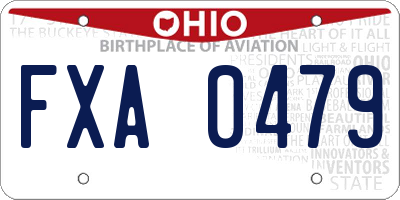 OH license plate FXA0479