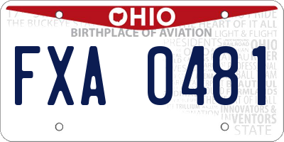 OH license plate FXA0481