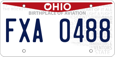 OH license plate FXA0488