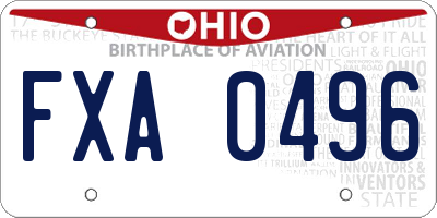 OH license plate FXA0496