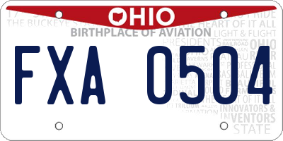 OH license plate FXA0504