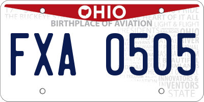 OH license plate FXA0505