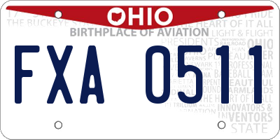 OH license plate FXA0511